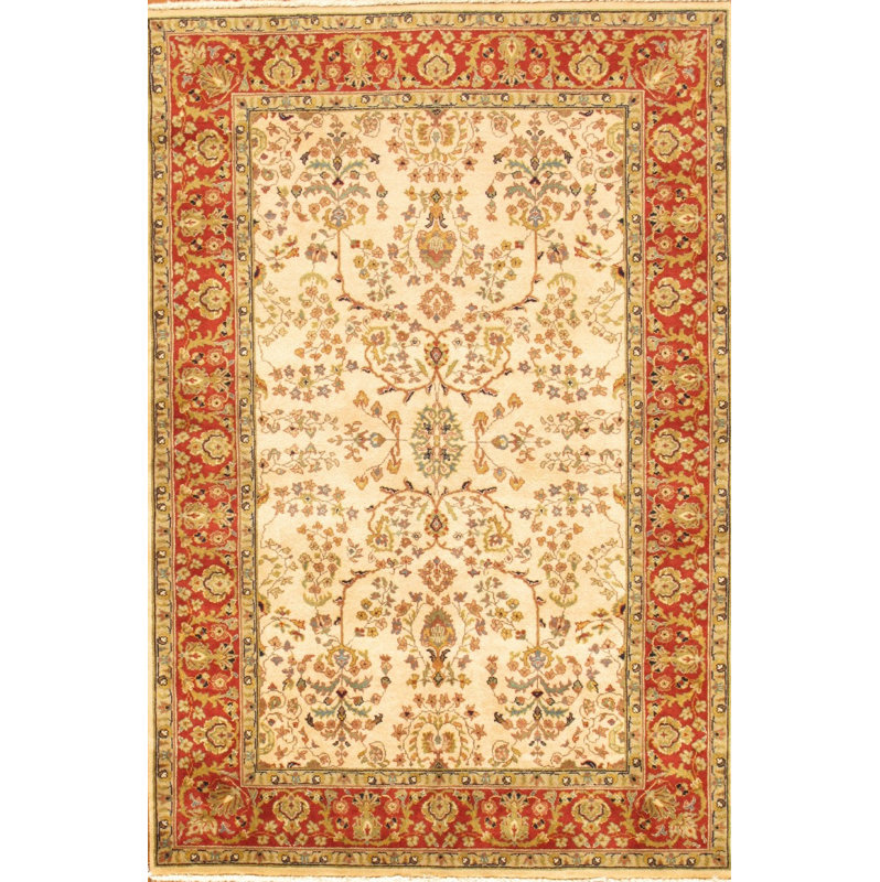 Pasargad Sarouk Rust/Cream Traditional Persian Style Wool Area Rug